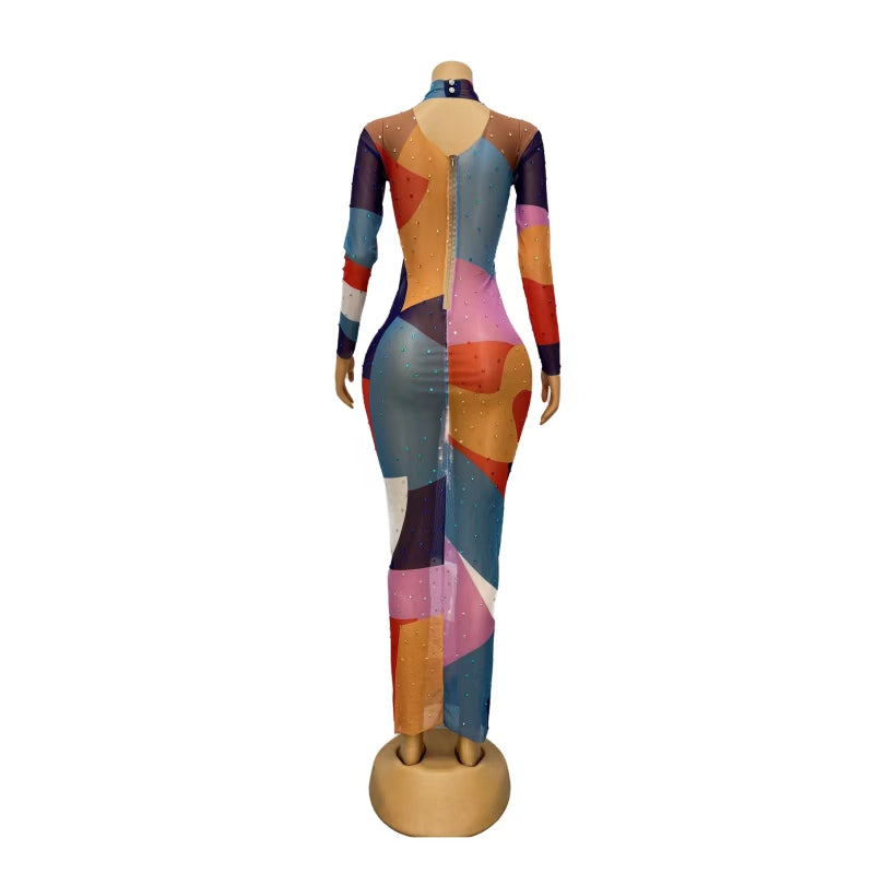 CELESINYI Huncai Crystal Camo Gown