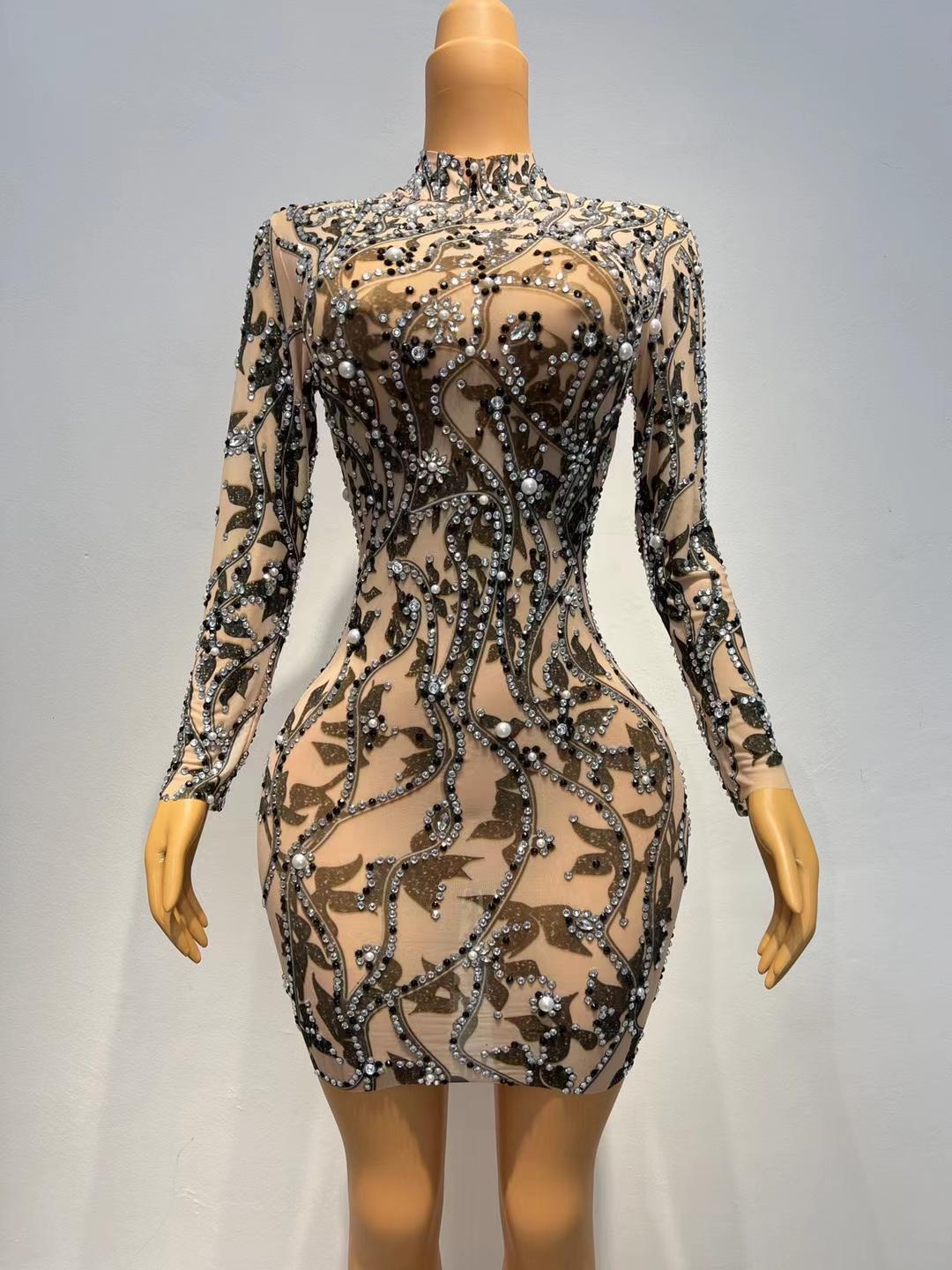CELESINYI Heiye Crystal Night Gown