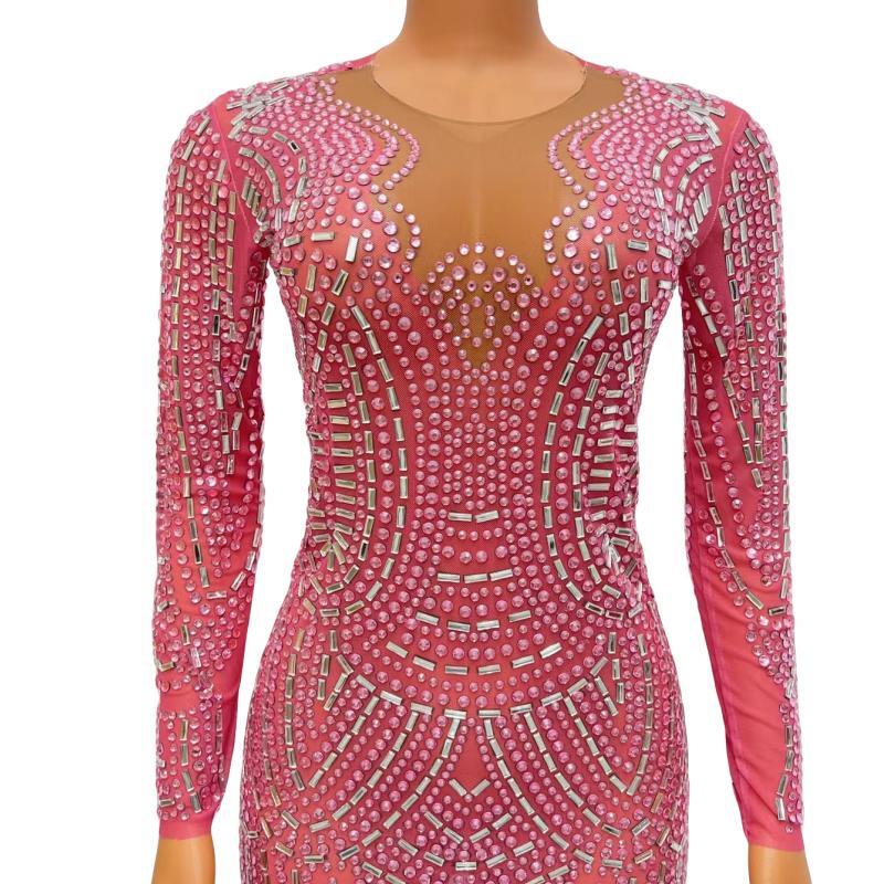 CELESINYI Heidou Crystal Dot Mini Dress