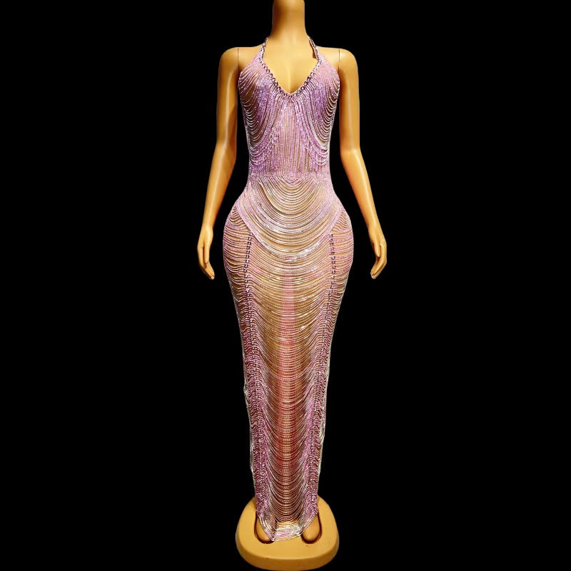 CELESINYI Yuanpan Crystal Liquid Metal Gown