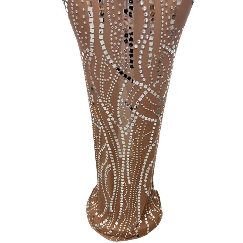 CELESINYI Liangpian Crystal Mirror Mermaid Gown