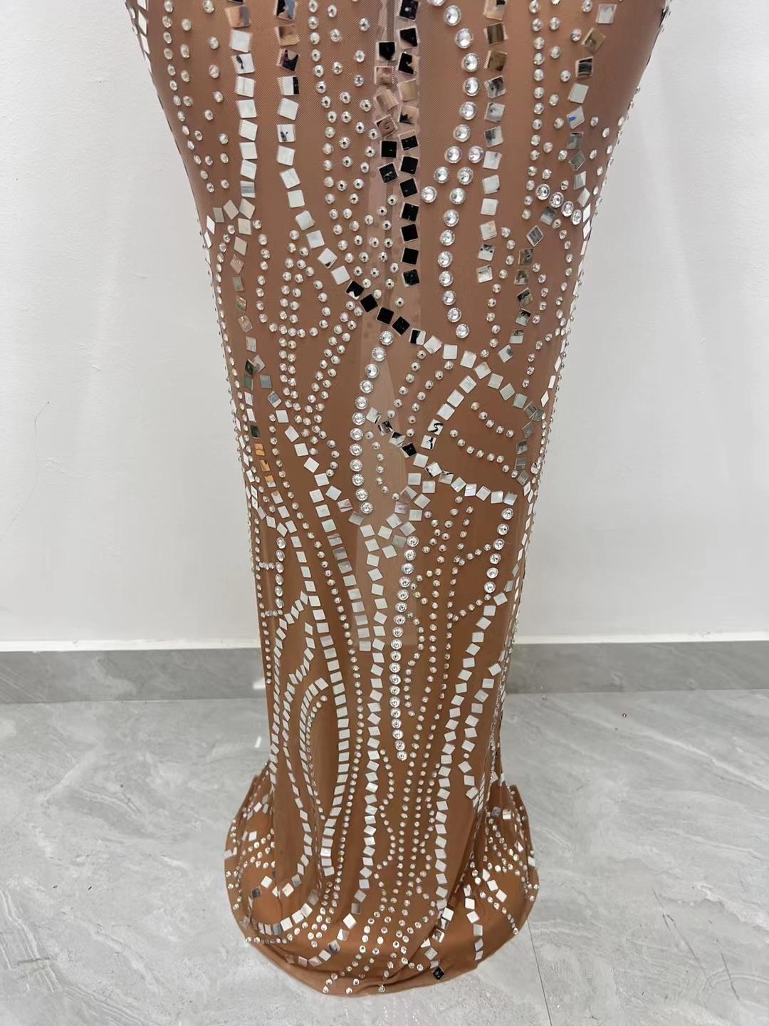 CELESINYI Liangpian Crystal Mirror Mermaid Gown