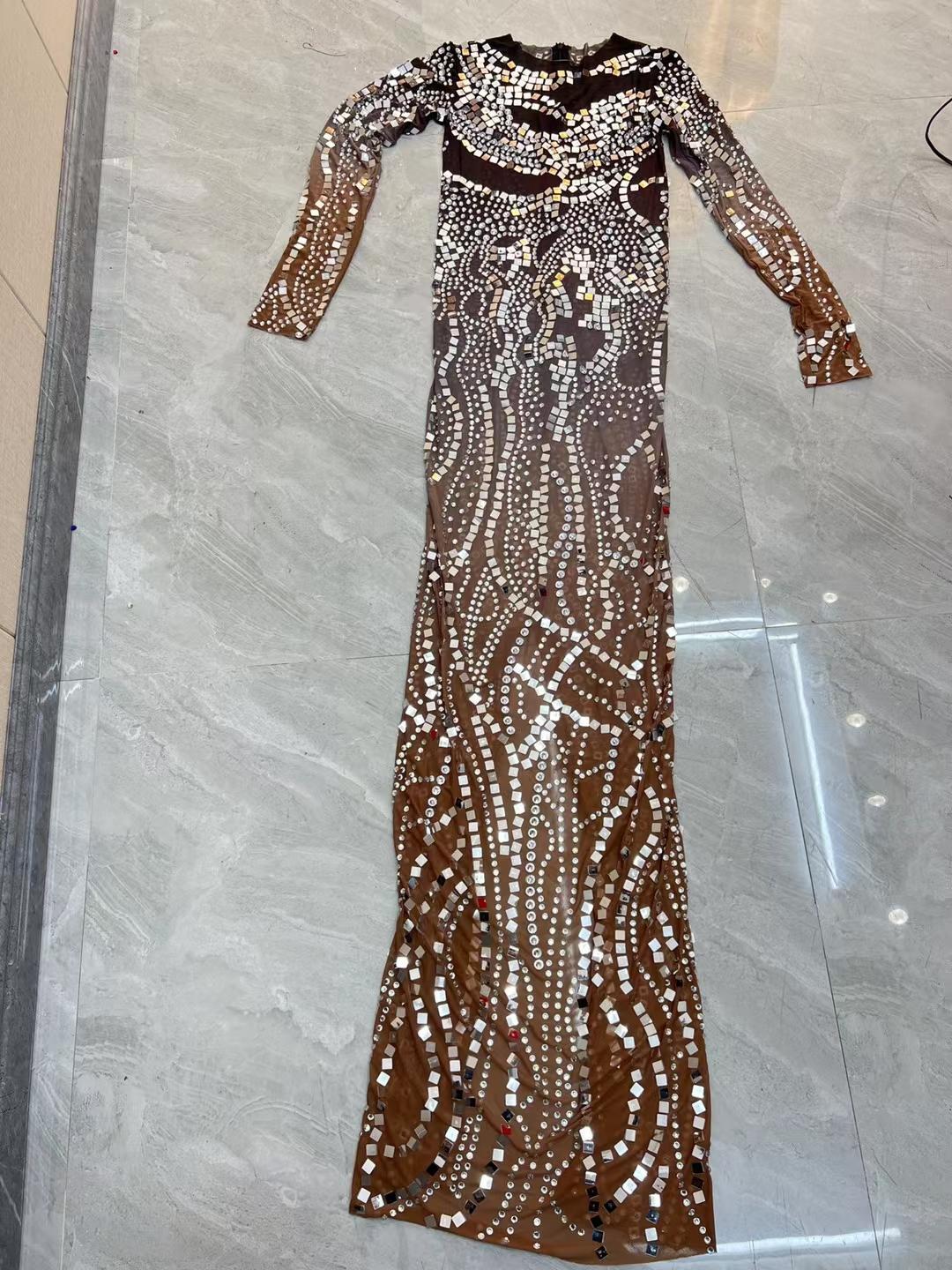CELESINYI Liangpian Crystal Mirror Mermaid Gown