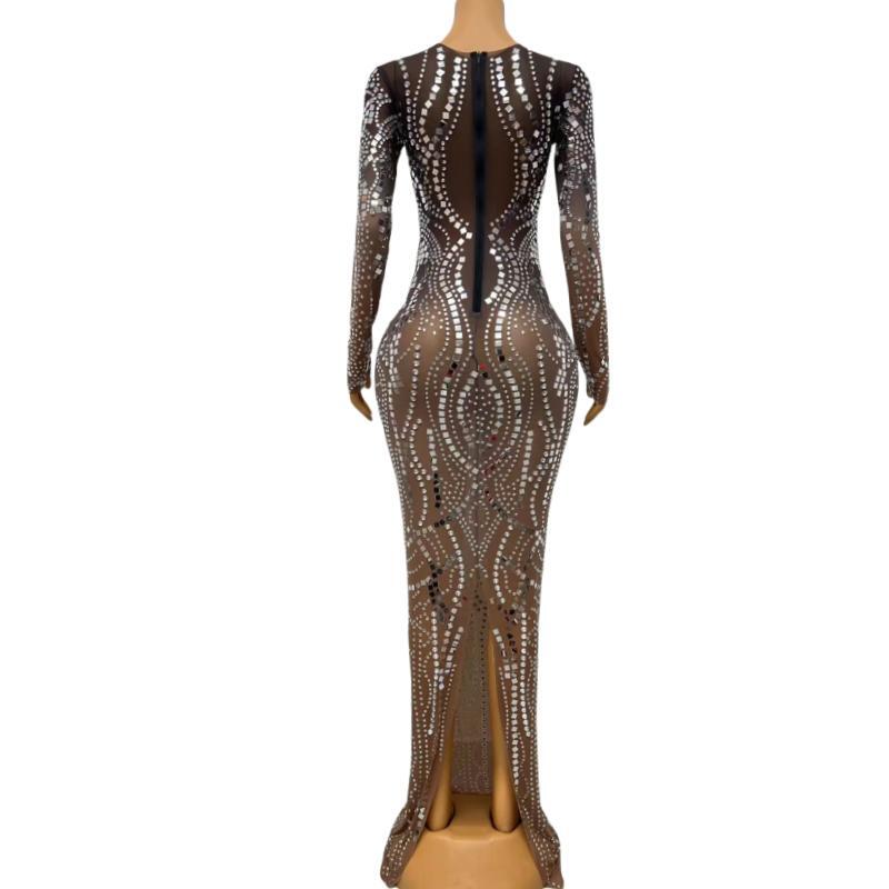 CELESINYI Liangpian Crystal Mirror Mermaid Gown
