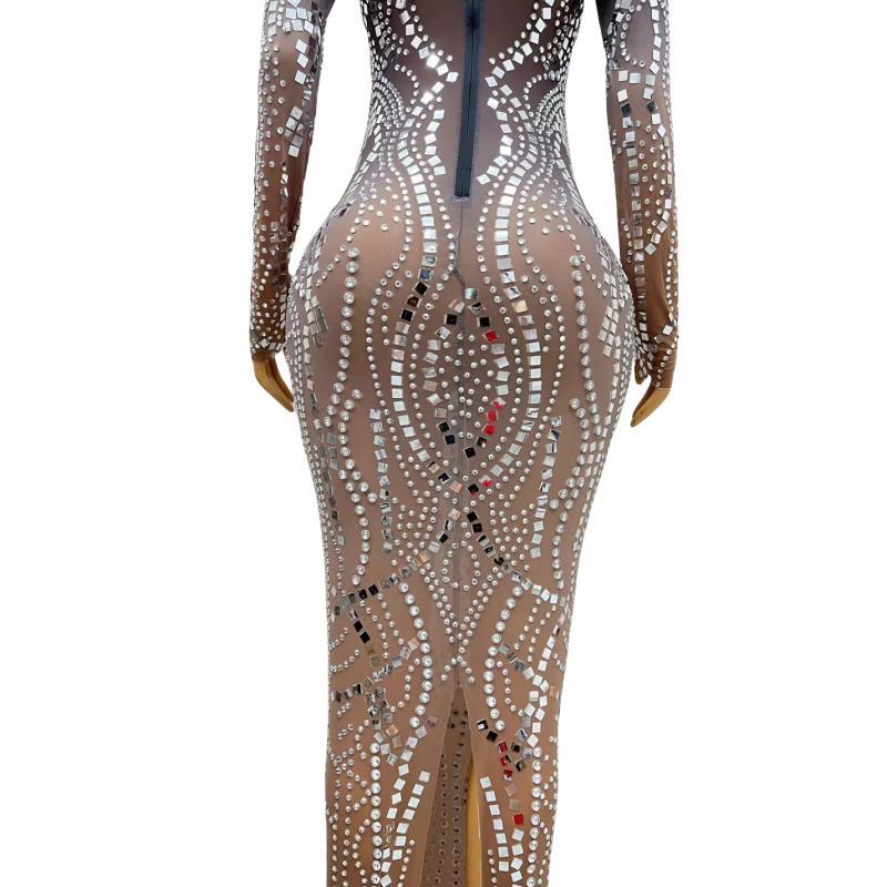 CELESINYI Liangpian Crystal Mirror Mermaid Gown