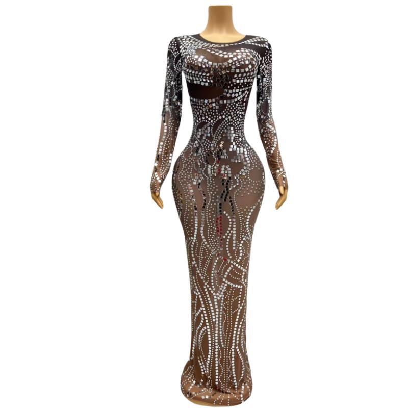 CELESINYI Liangpian Crystal Mirror Mermaid Gown