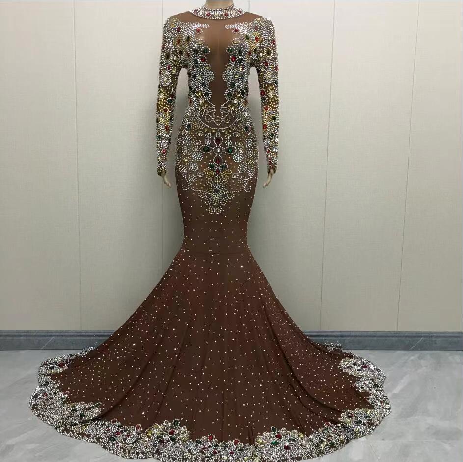 CELESINYI Jinzi Crystal Gold Gown