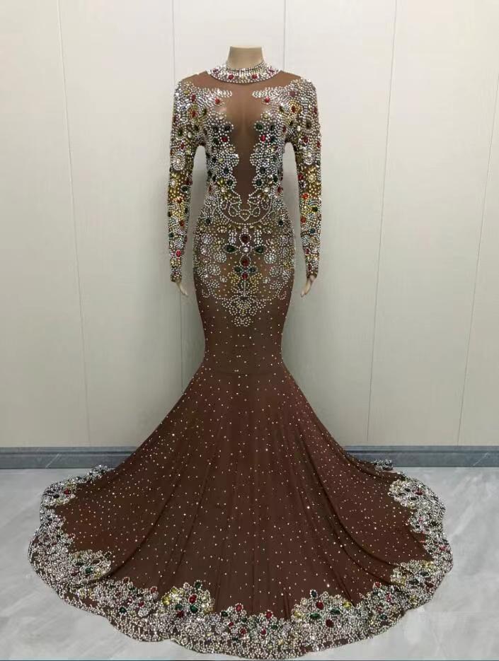 CELESINYI Jinzi Crystal Gold Gown