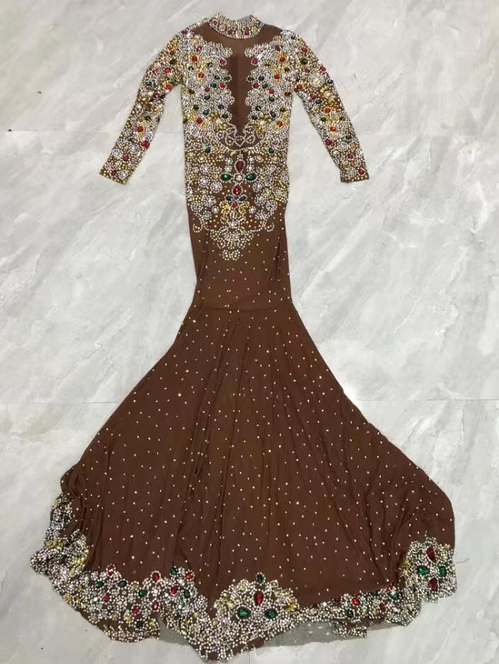 CELESINYI Jinzi Crystal Gold Gown