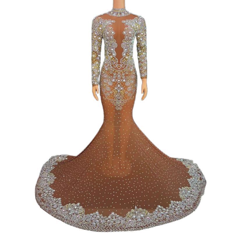 CELESINYI Jinzi Crystal Gold Gown