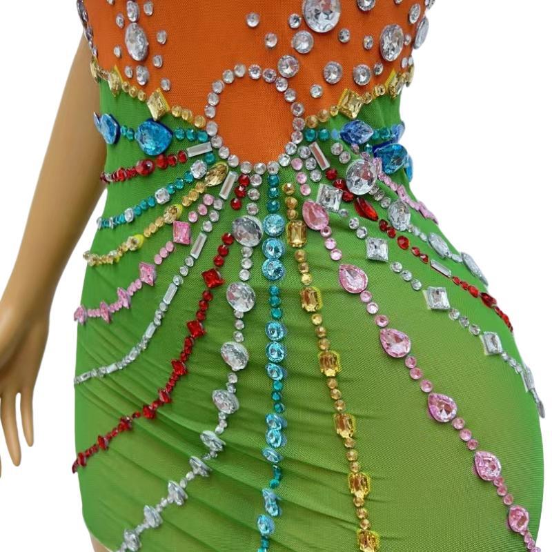 CELESINYI Lvcheng Crystal Orange Gown