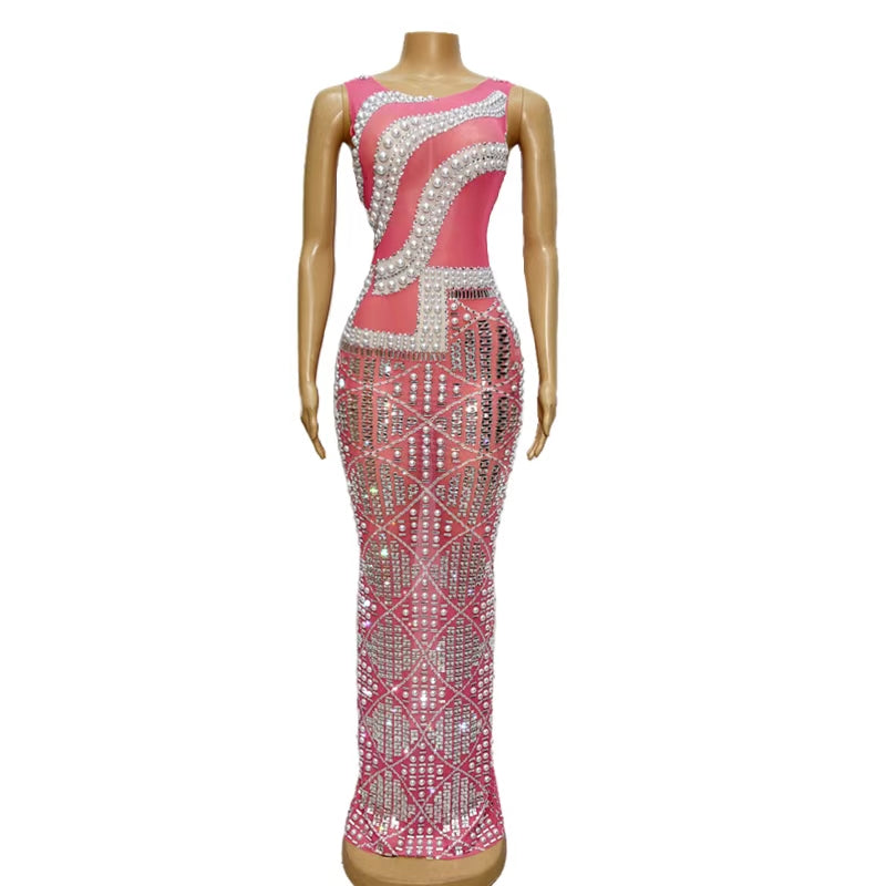 CELESINYI Fenseshijia Crystal Pearl Gown