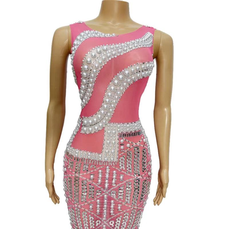 CELESINYI Fenseshijia Crystal Pearl Gown