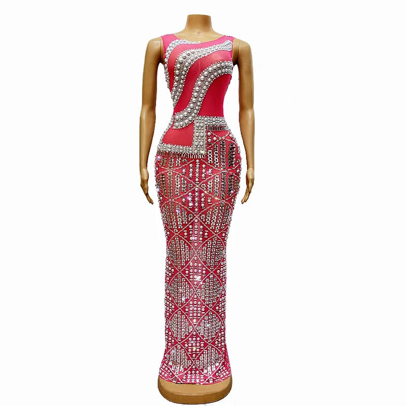 CELESINYI Fenseshijia Crystal Pearl Gown
