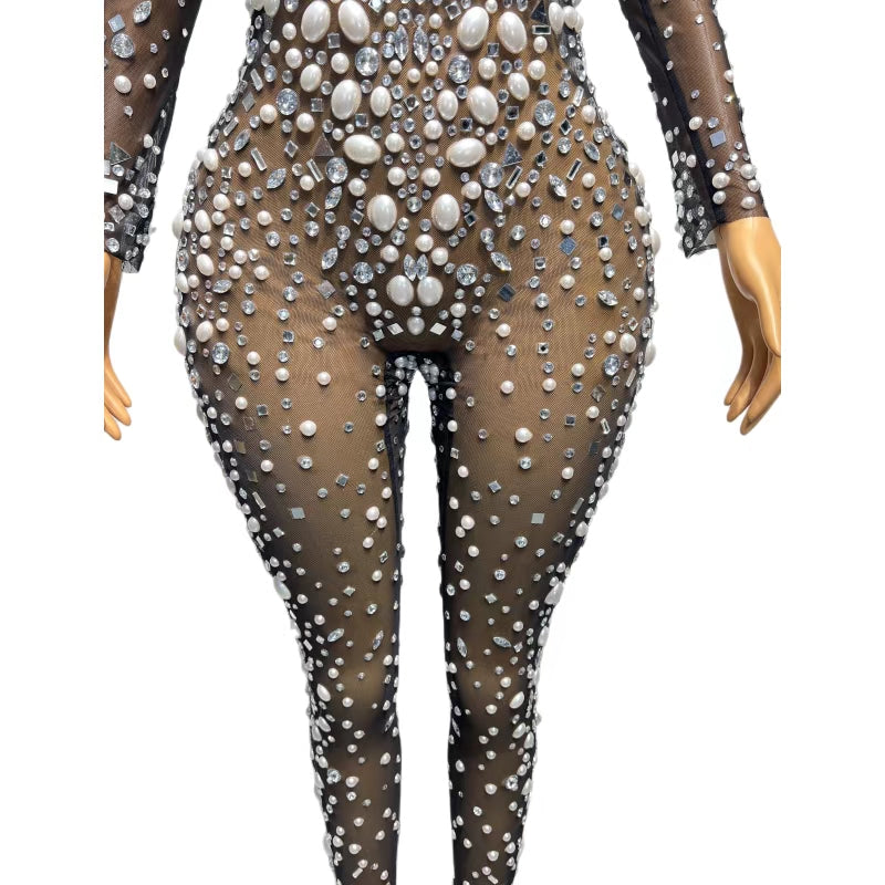 CELESINYI Eluanshi Crystal Pearl Jumpsuit