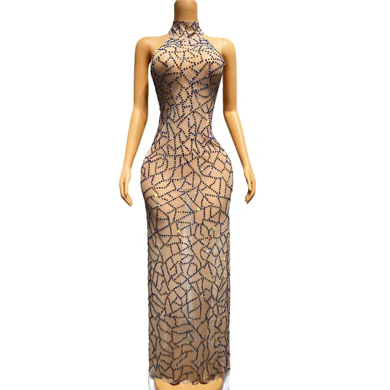 CELESINYI Duocai Crystal Rainbow Gown