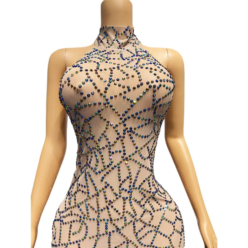 CELESINYI Duocai Crystal Rainbow Gown
