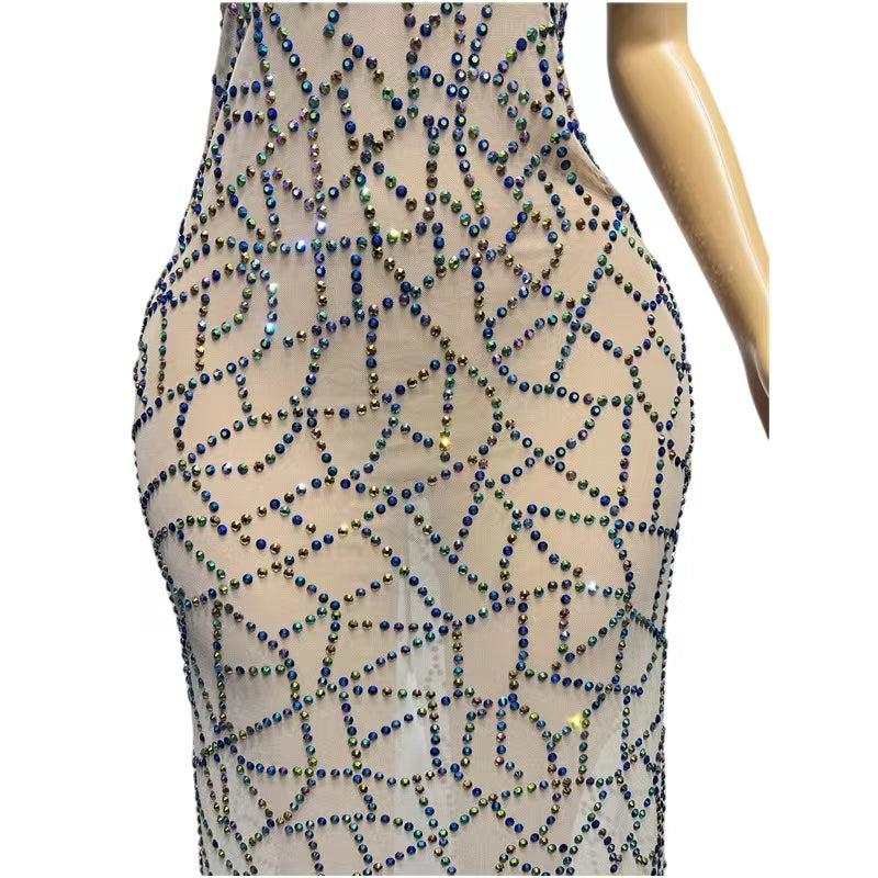 CELESINYI Duocai Crystal Rainbow Gown
