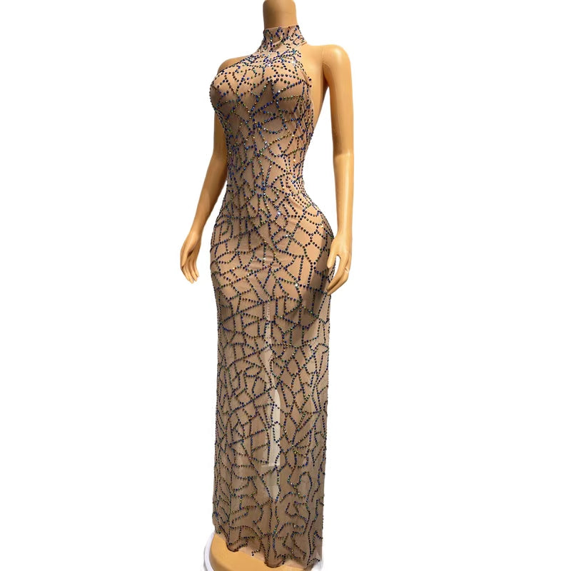 CELESINYI Duocai Crystal Rainbow Gown