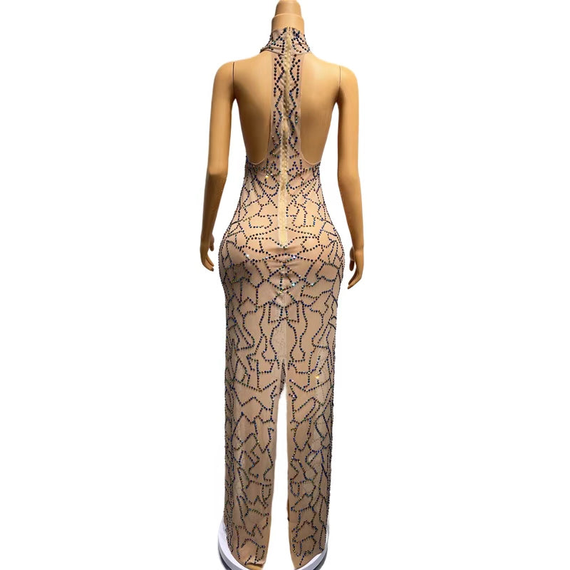 CELESINYI Duocai Crystal Rainbow Gown