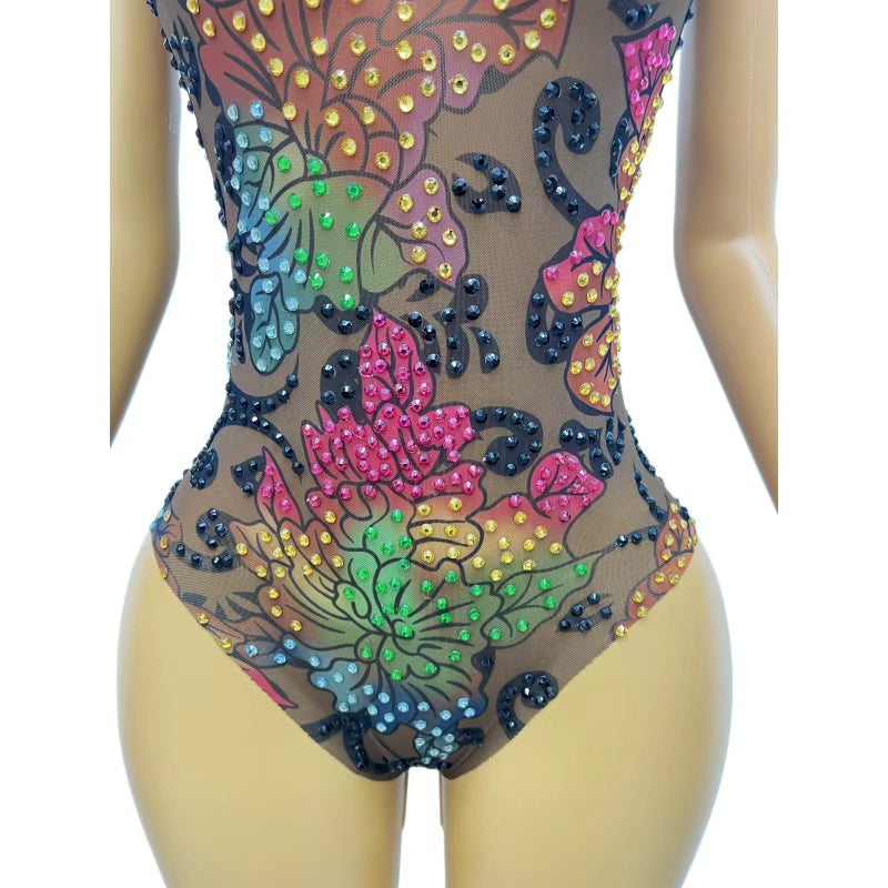 CELESINYI Caihuagaocha Crystal Flower Jumpsuit