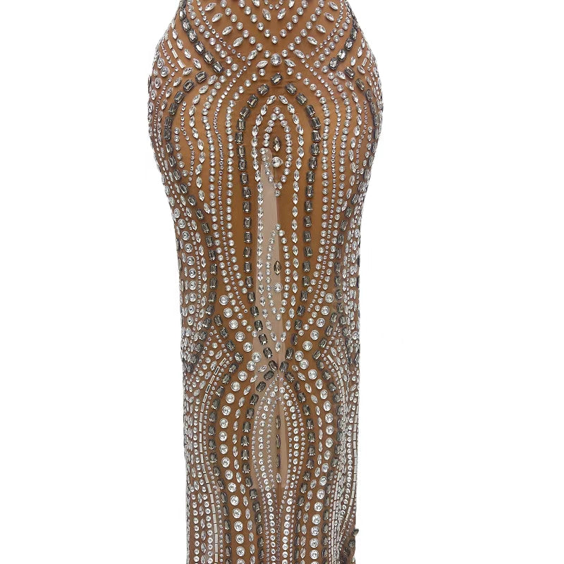 CELESINYI Bowen Crystal Wave Mermaid Gown