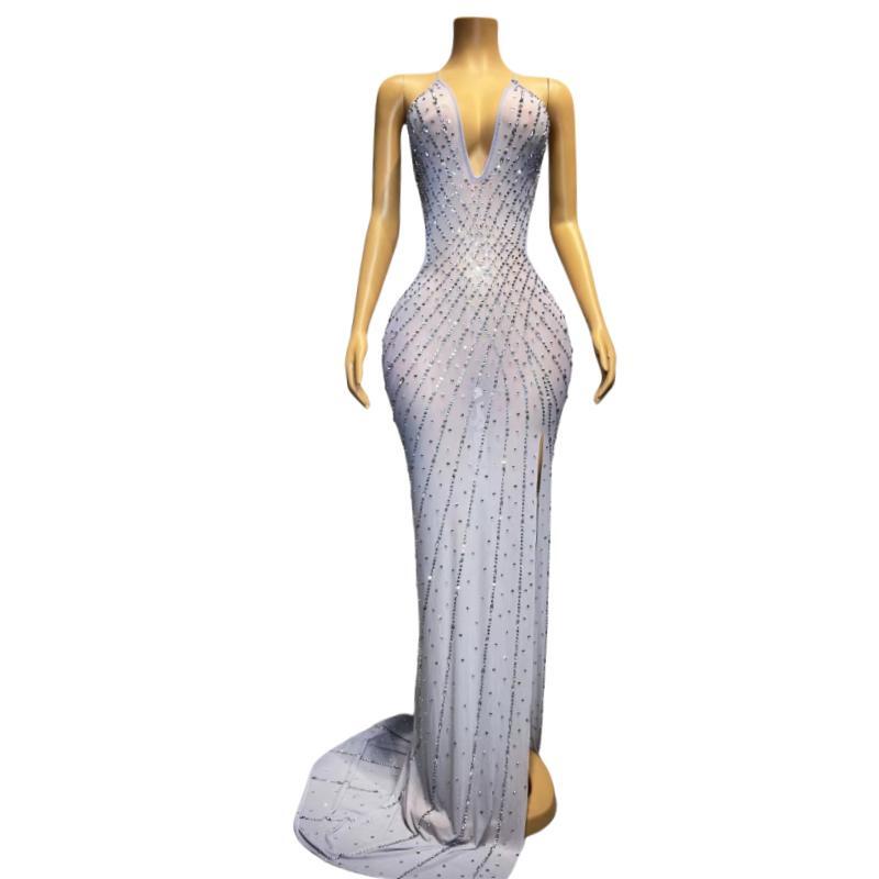 CELESINYI Papagan Crystal Pink Gown