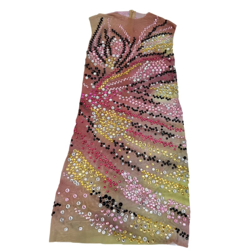 CELESINYI Fenchen Crystal Dust Mini Dress