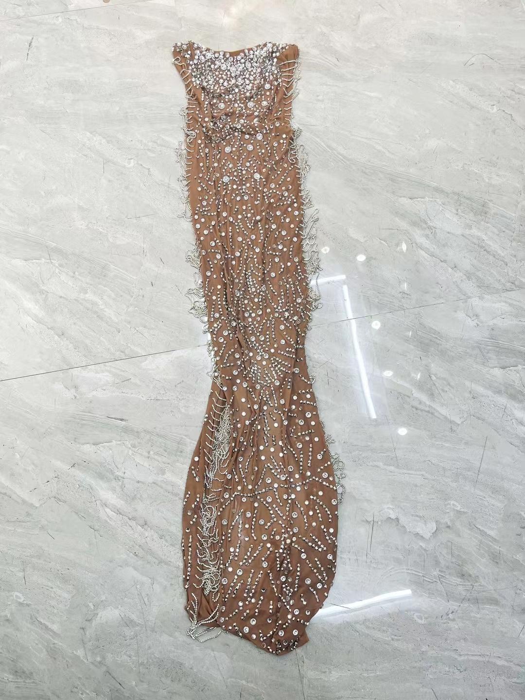 CELESINYI Nianhua Crystal Paisley Mini Dress