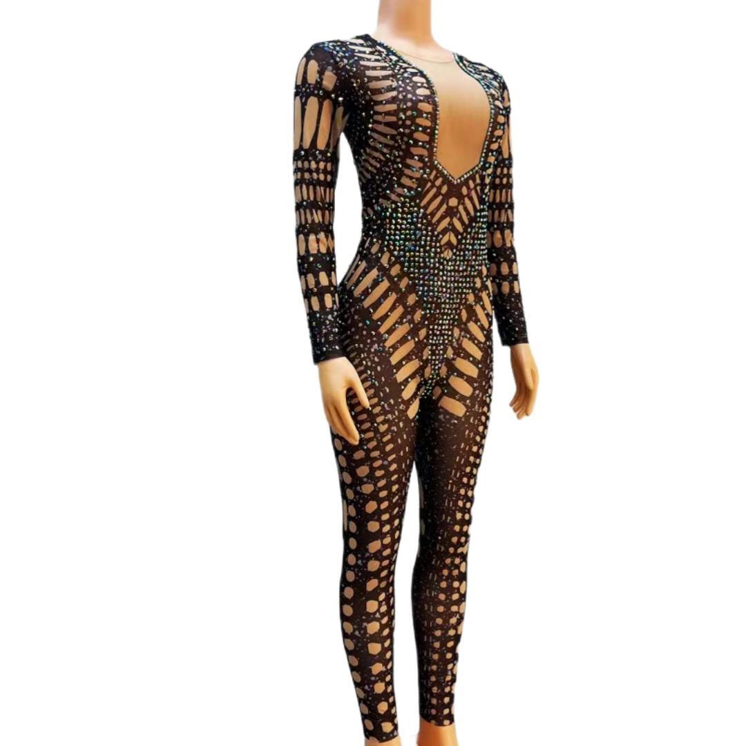 CELESINYI Heidongku Crystal Black Hole Jumpsuit