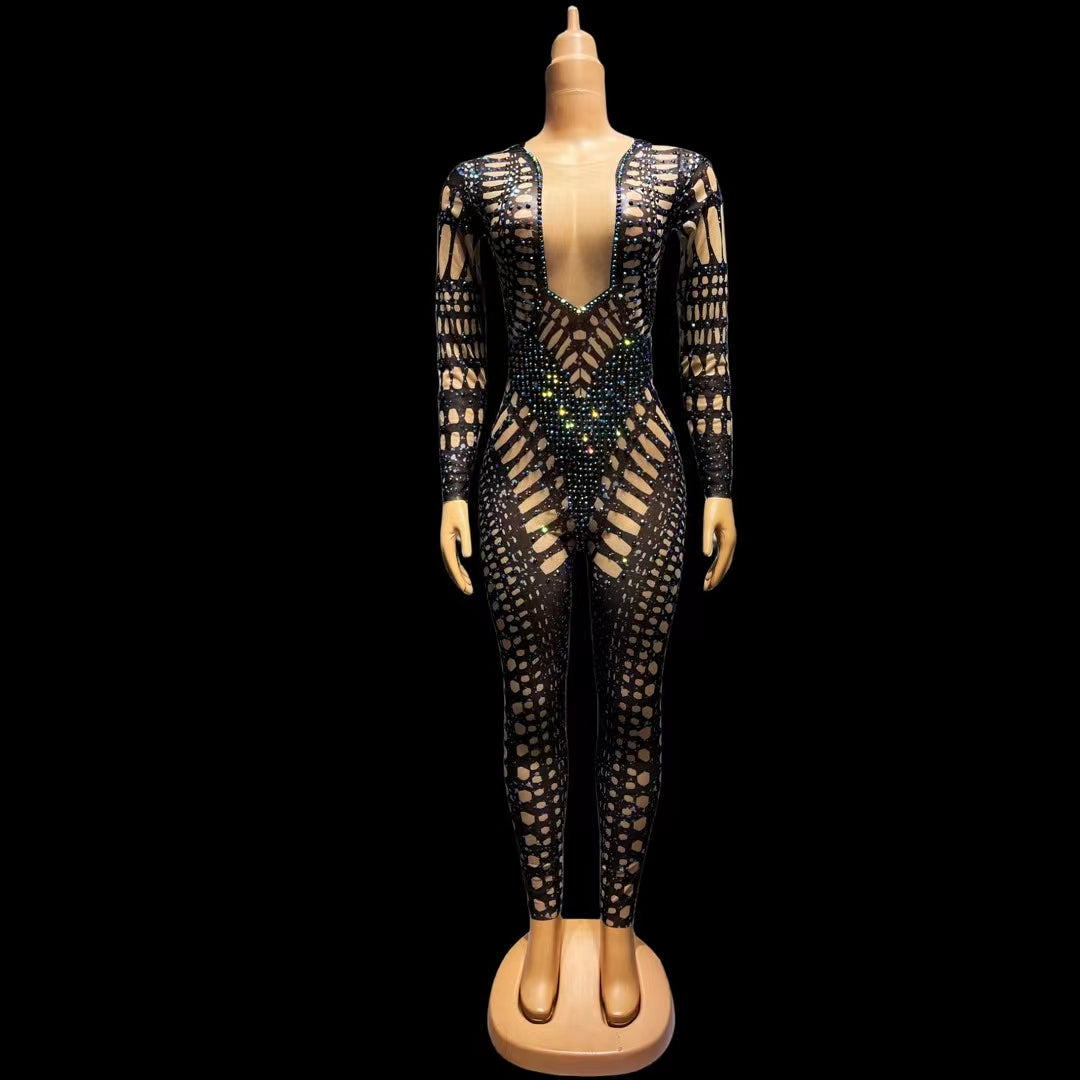 CELESINYI Heidongku Crystal Black Hole Jumpsuit