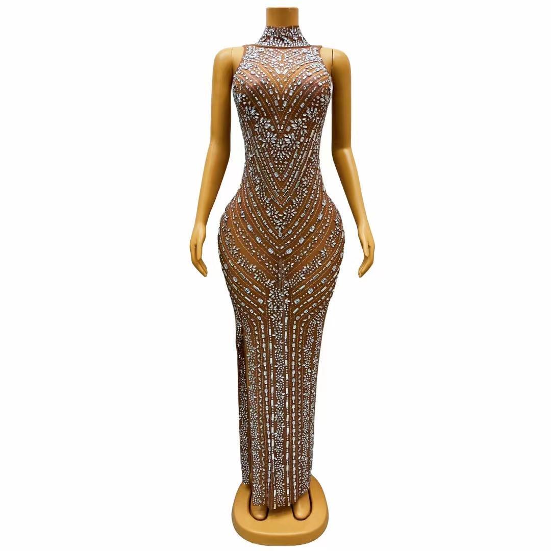 CELESINYI Buyao Crystal Herringbone Gown