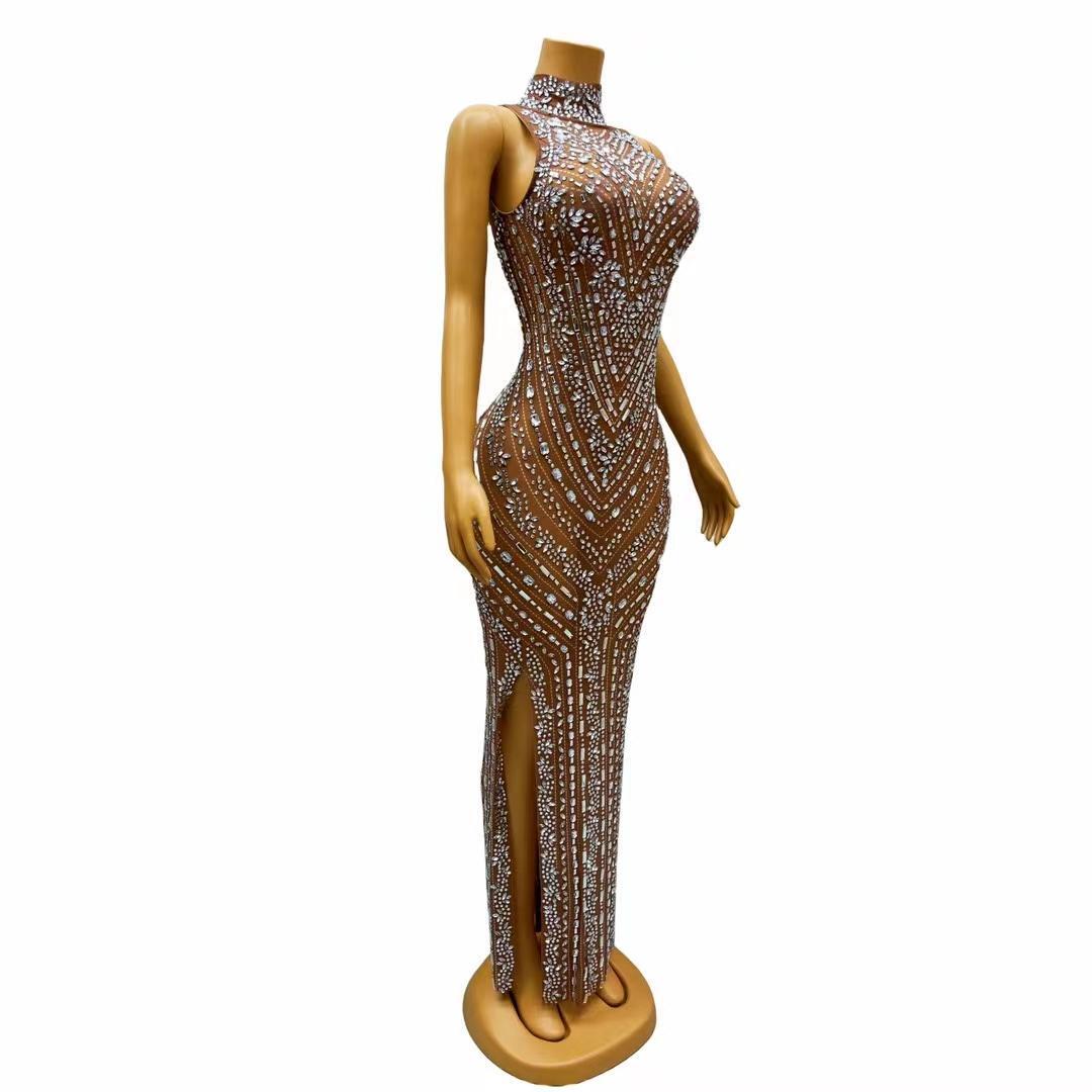 CELESINYI Buyao Crystal Herringbone Gown