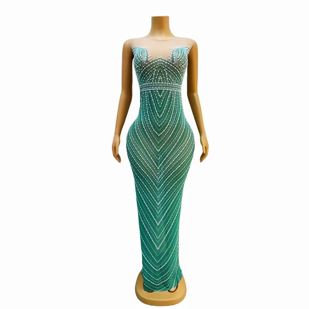 CELESINYI Zhenzhuyi Crystal Pearl Gown