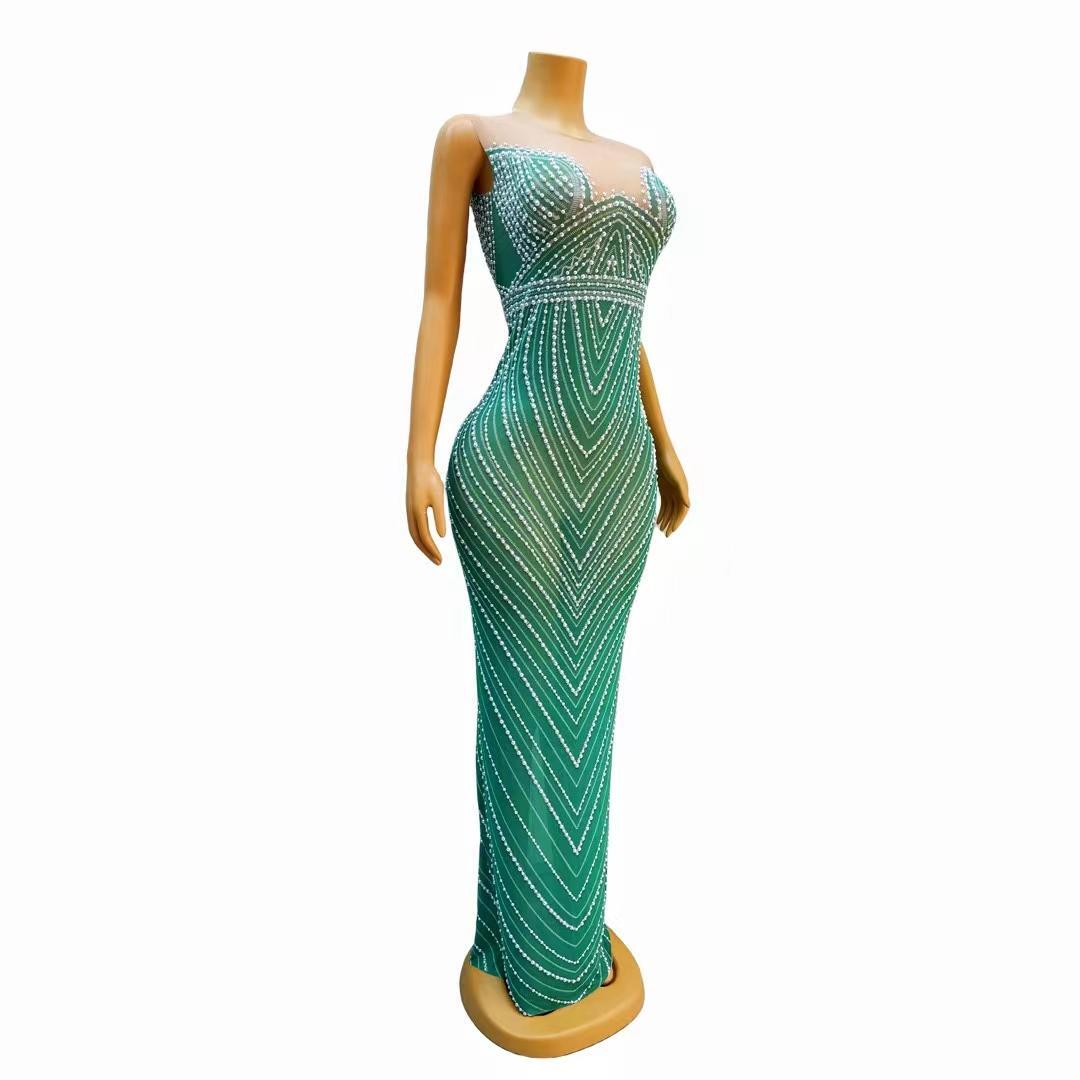 CELESINYI Zhenzhuyi Crystal Pearl Gown