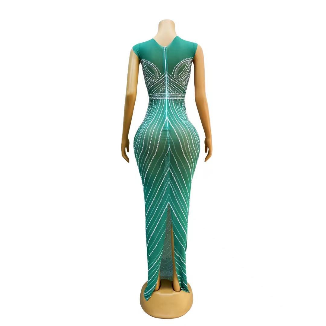 CELESINYI Zhenzhuyi Crystal Pearl Gown