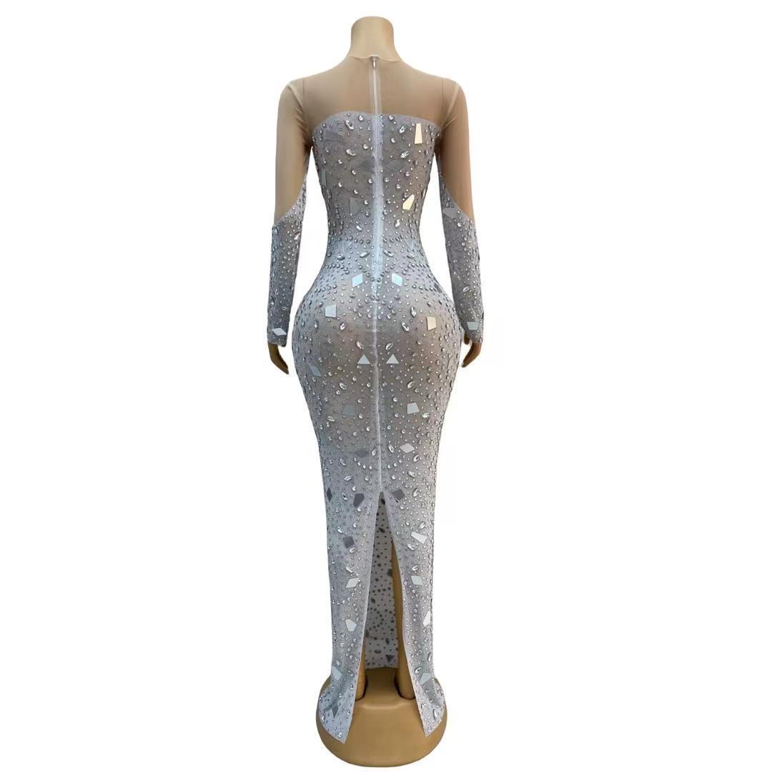 CELESINYI Suiyin Crystal Silver Gown