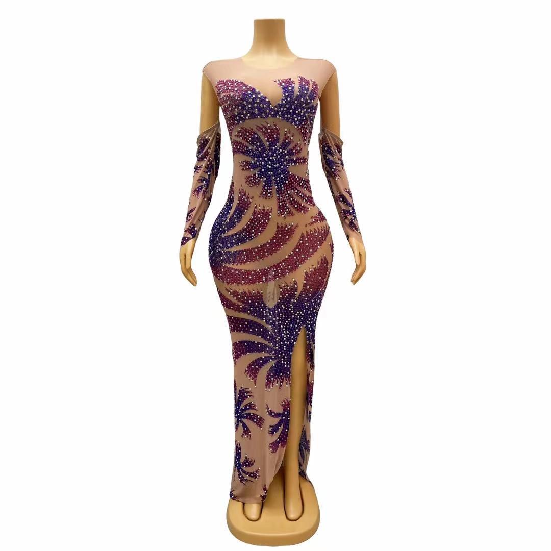CELESINYI Cuicanzi Crystal Purple Gown