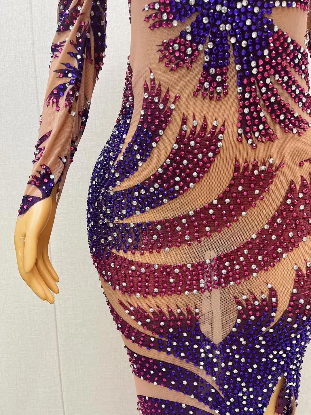 CELESINYI Cuicanzi Crystal Purple Gown
