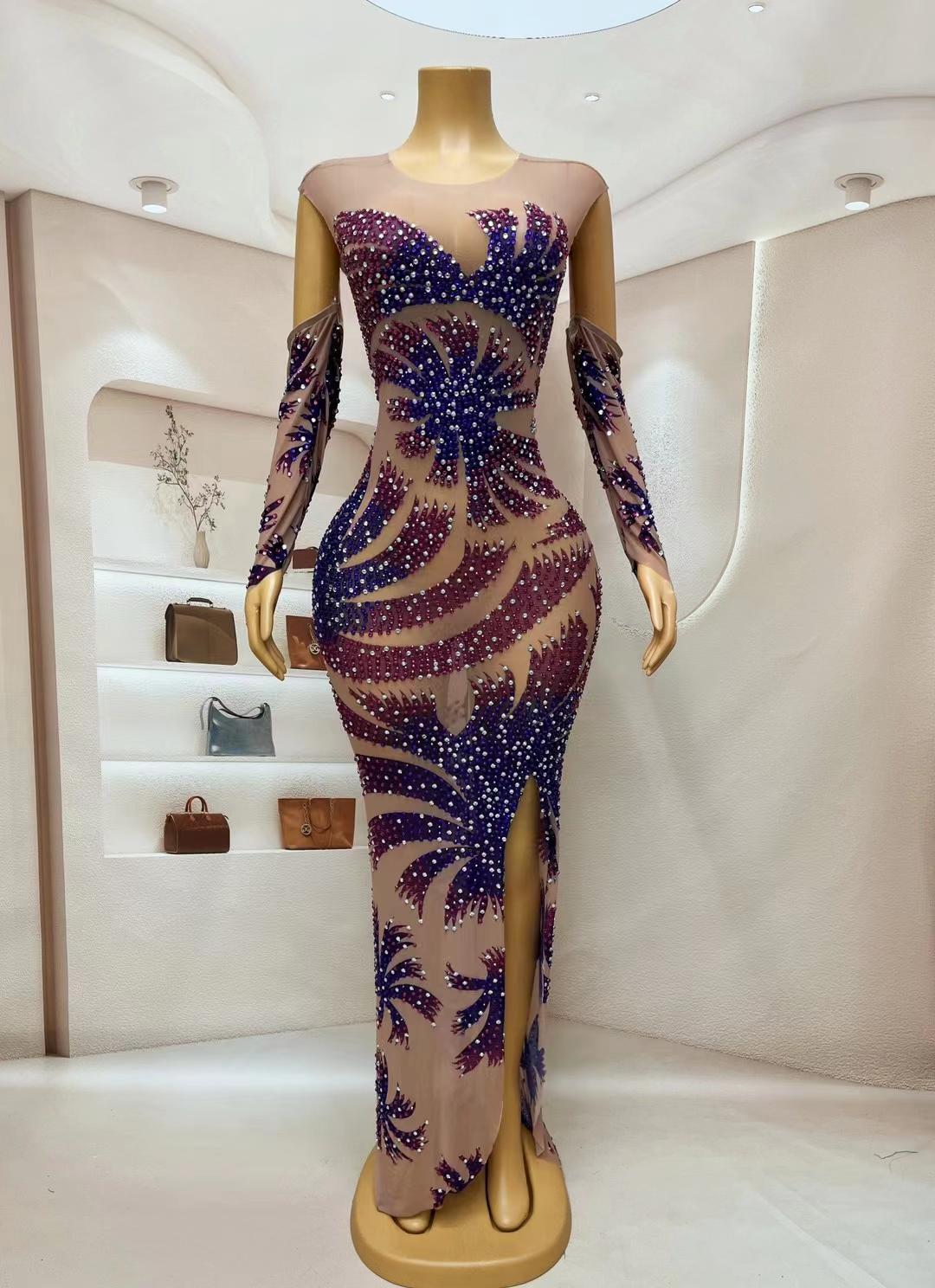 CELESINYI Cuicanzi Crystal Purple Gown