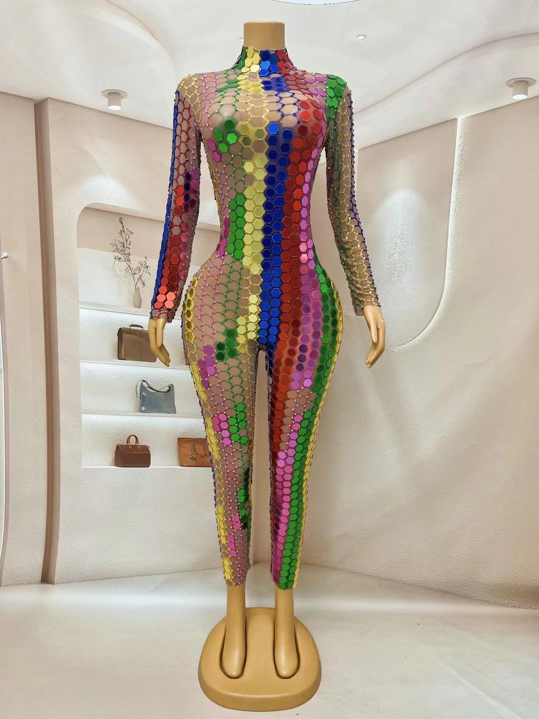 CELESINYI Caipian Crystal Hexagon Jumpsuit