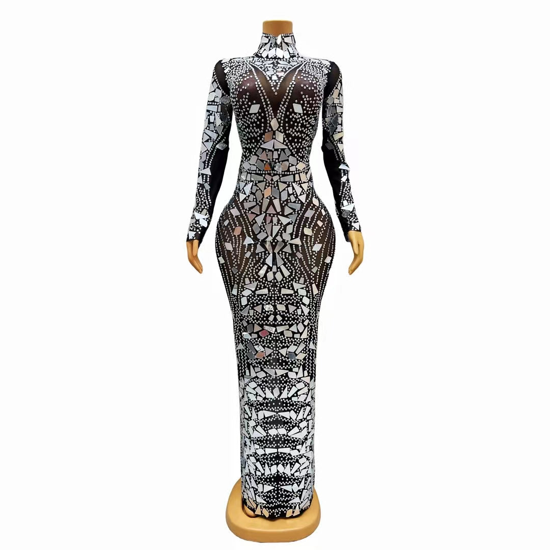 CELESINYI Jingji Crystal Mirror Gown