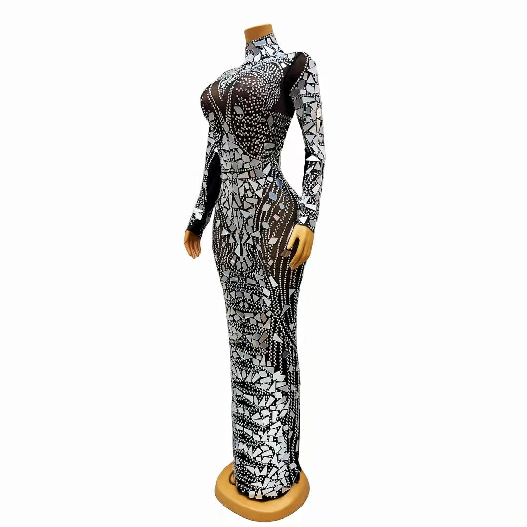 CELESINYI Jingji Crystal Mirror Gown