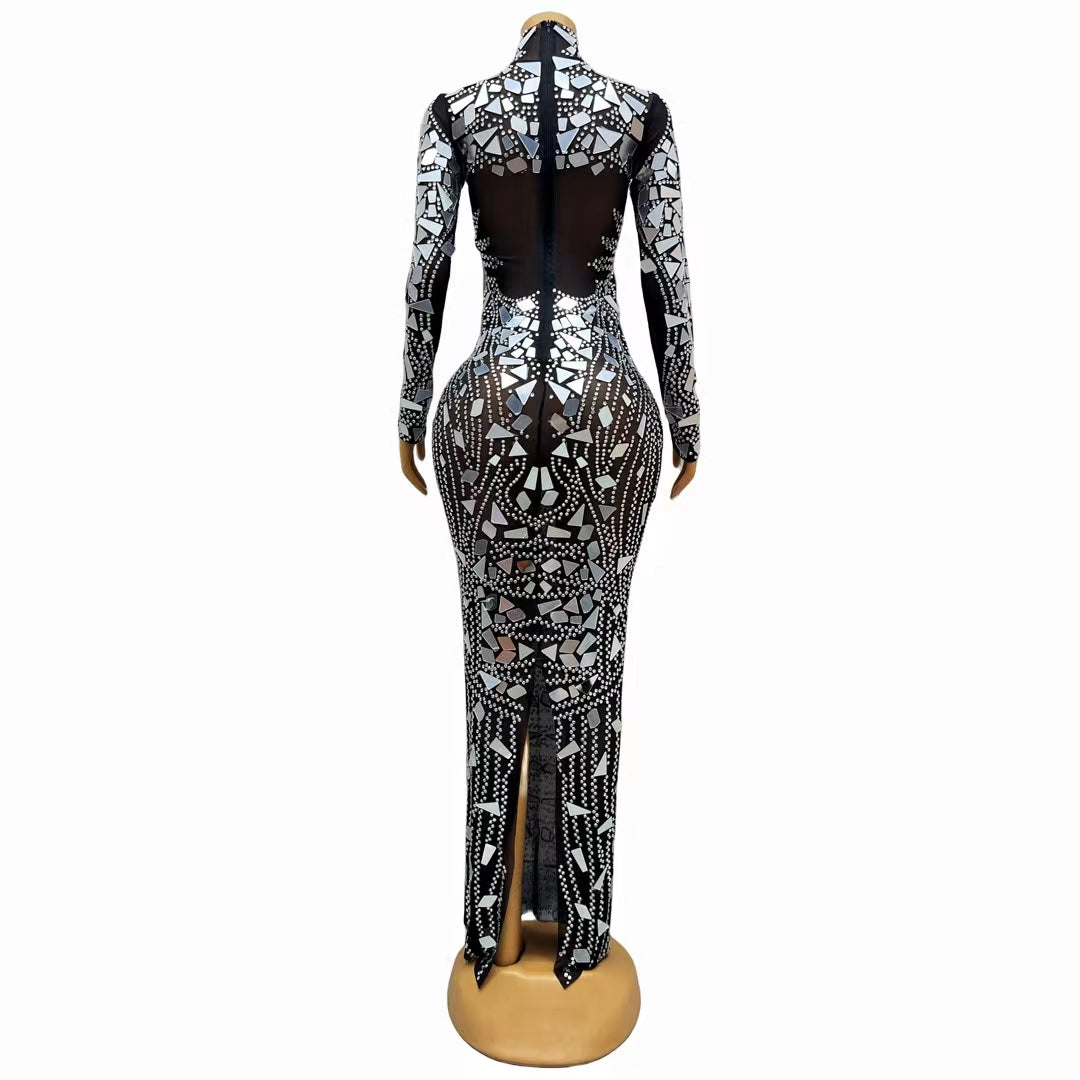 CELESINYI Jingji Crystal Mirror Gown