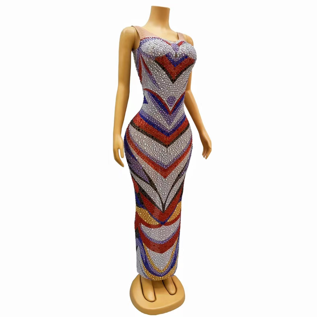 CELESINYI Huancai Crystal Rainbow Gown