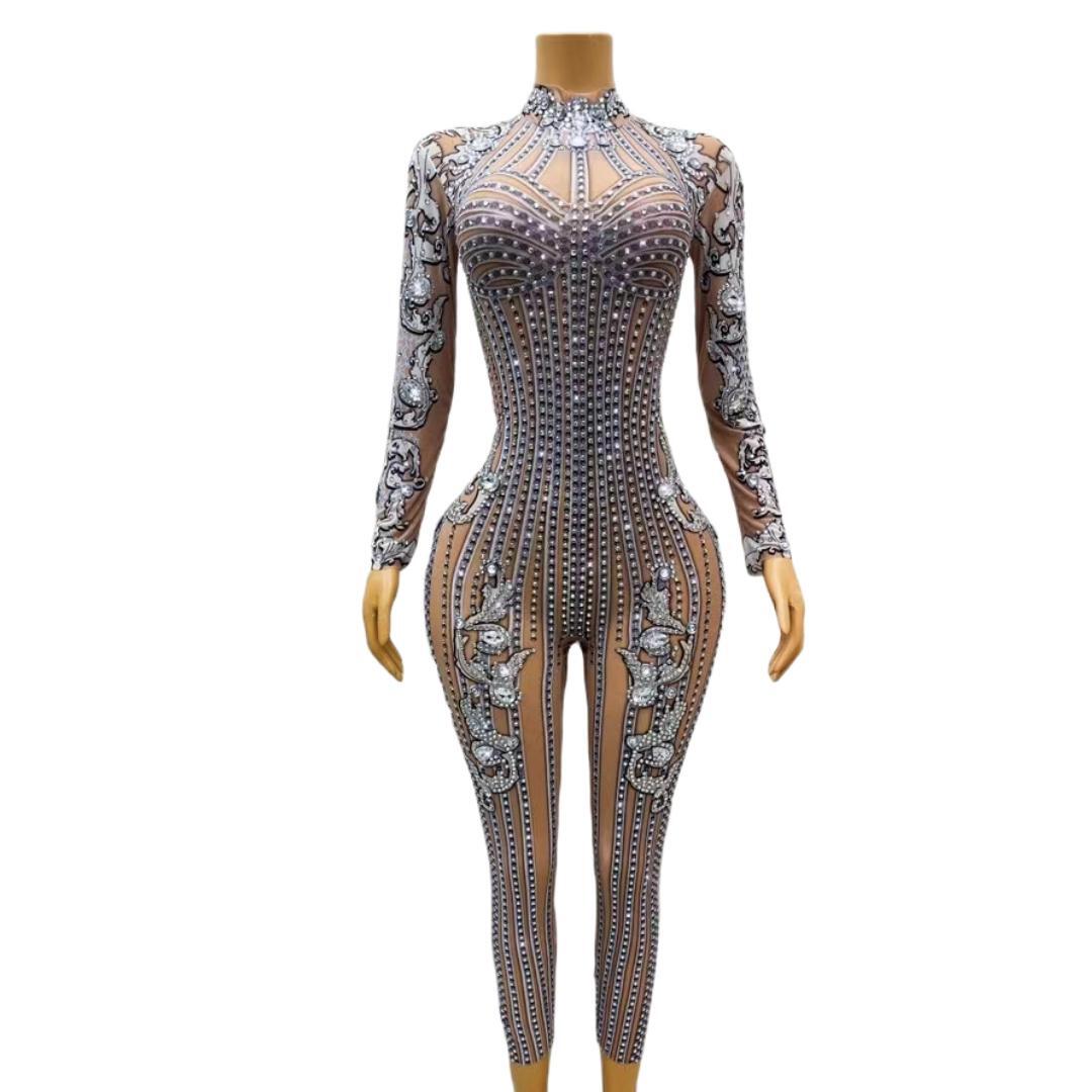 CELESINYI Wangsha Crystal Baroque Bodysuit
