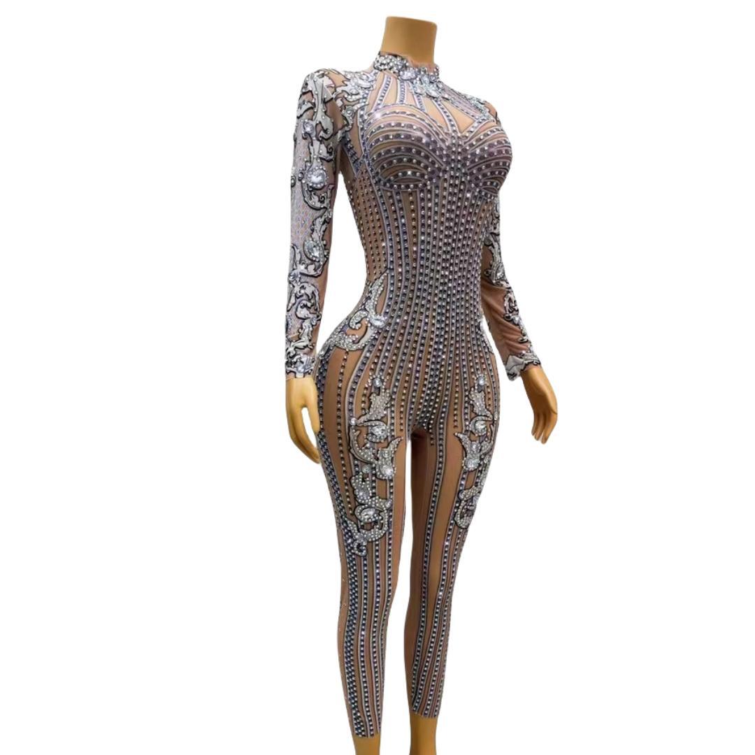 CELESINYI Wangsha Crystal Baroque Bodysuit
