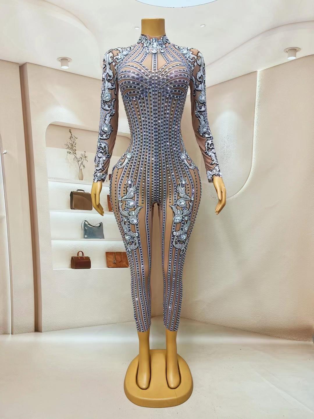 CELESINYI Wangsha Crystal Baroque Bodysuit