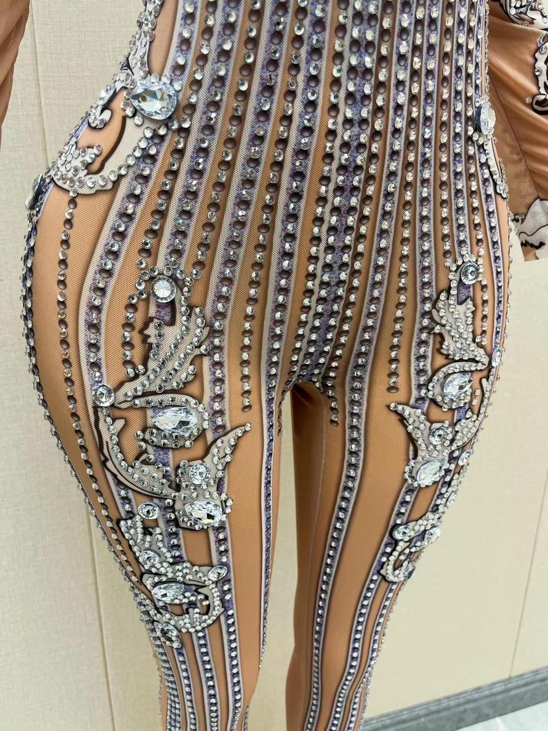 CELESINYI Wangsha Crystal Baroque Bodysuit