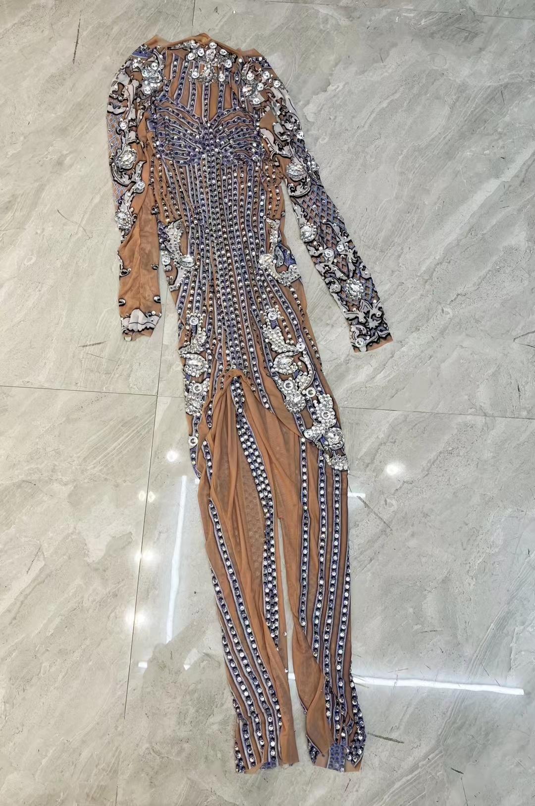 CELESINYI Wangsha Crystal Baroque Bodysuit